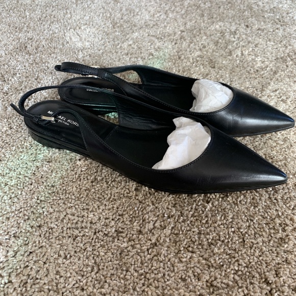 Michael Kors Collection Kaja Leather Pointed Toe Flats - Picture 3 of 6